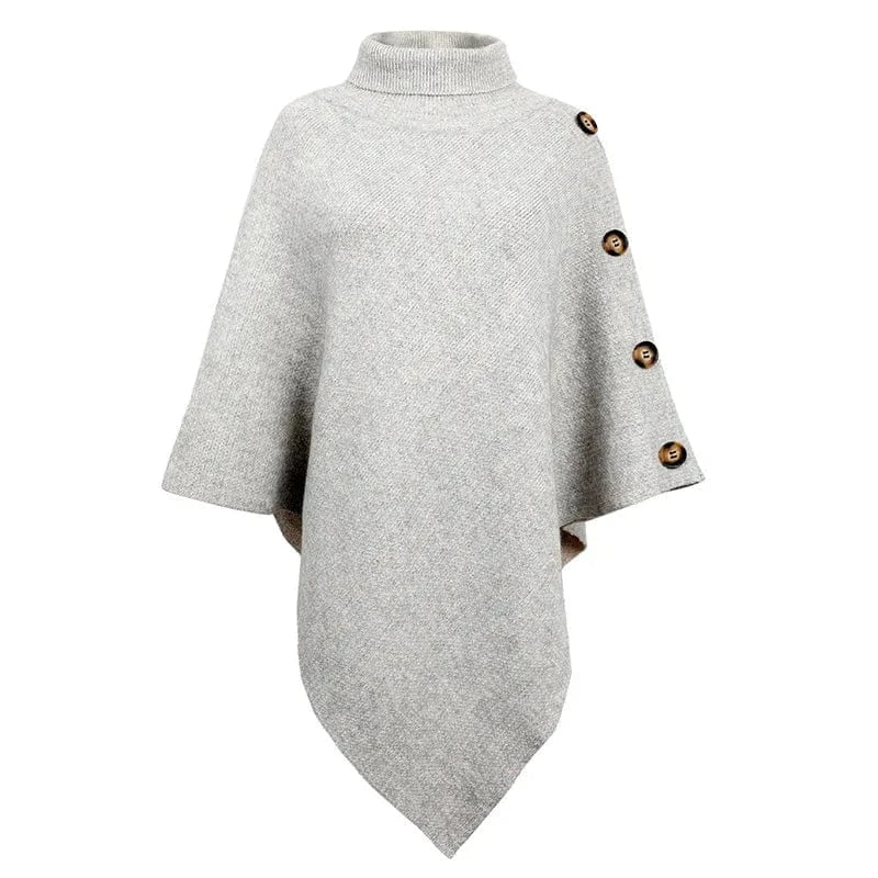 Casual Design Shawl Cloak Women Sweater Solid Color Knitted Shirt Jacket Lady Winter Clothing