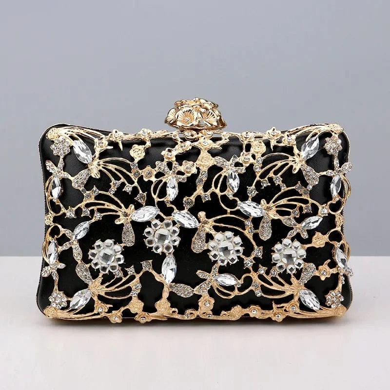 Chain Bride Clutch Purse for Women Luxury Wedding Prom Party Rhinestone Evening Bag Women