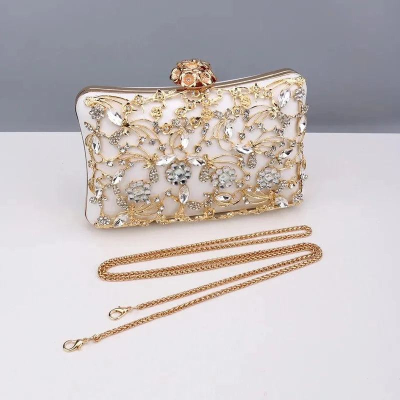 Chain Bride Clutch Purse for Women Luxury Wedding Prom Party Rhinestone Evening Bag Women