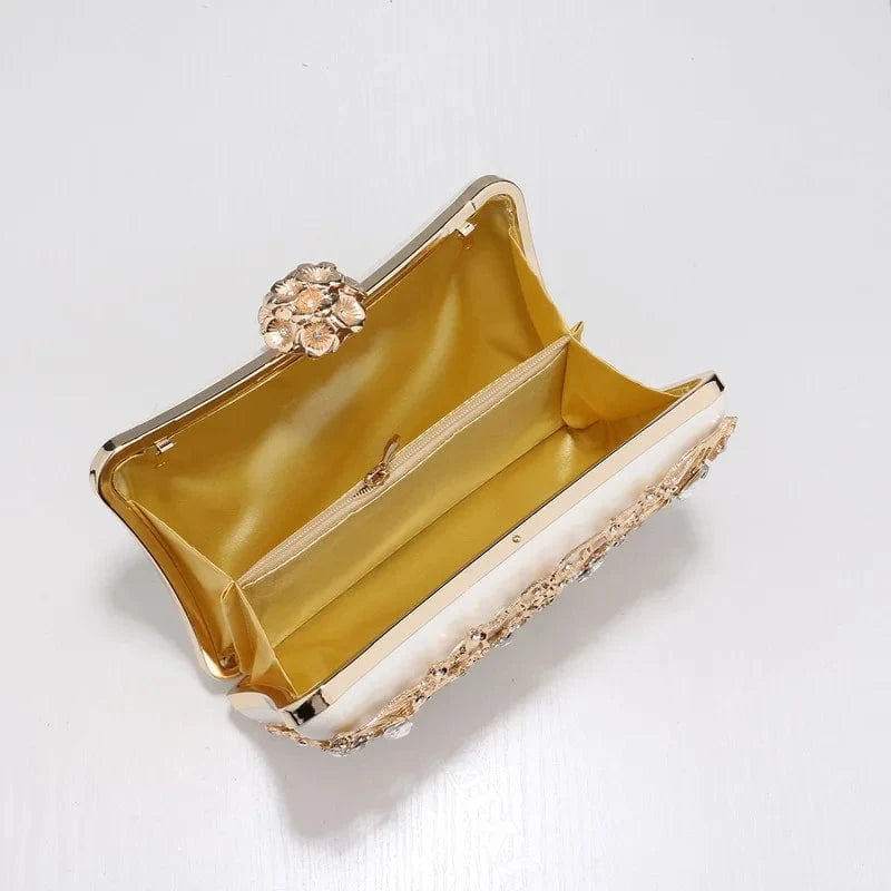 Chain Bride Clutch Purse for Women Luxury Wedding Prom Party Rhinestone Evening Bag Women