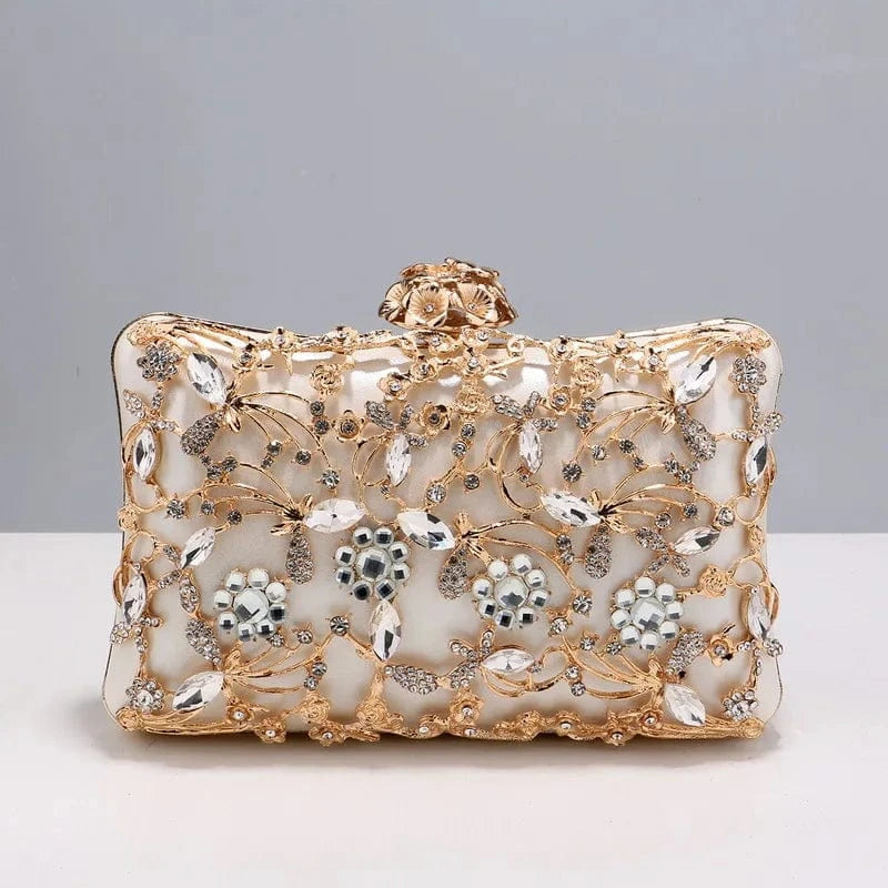 Chain Bride Clutch Purse for Women Luxury Wedding Prom Party Rhinestone Evening Bag Women