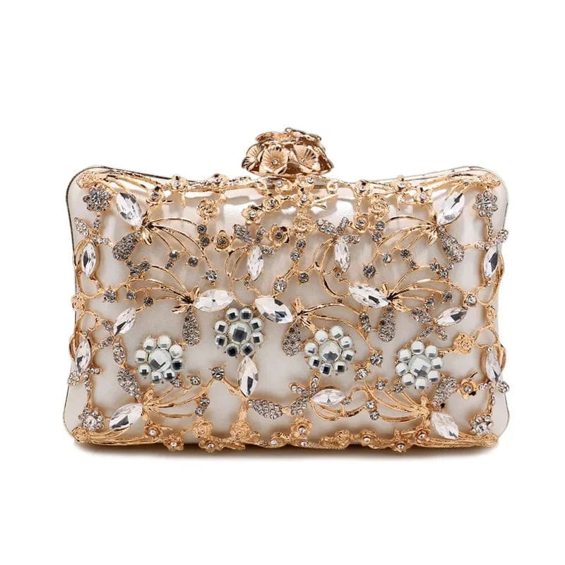 Chain Bride Clutch Purse for Women Luxury Wedding Prom Party Rhinestone Evening Bag Women