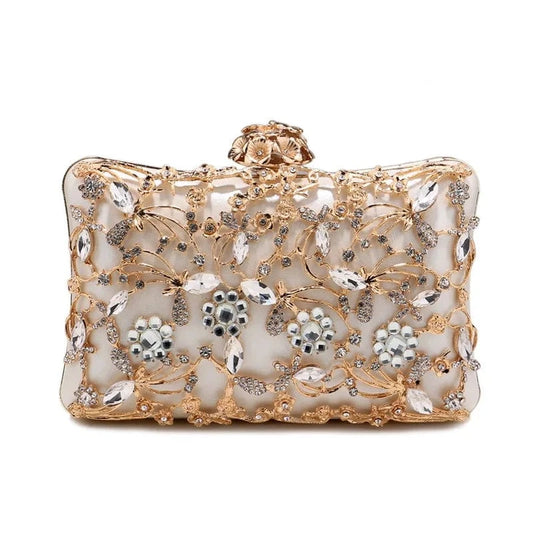 Chain Bride Clutch Purse for Women Luxury Wedding Prom Party Rhinestone Evening Bag Women