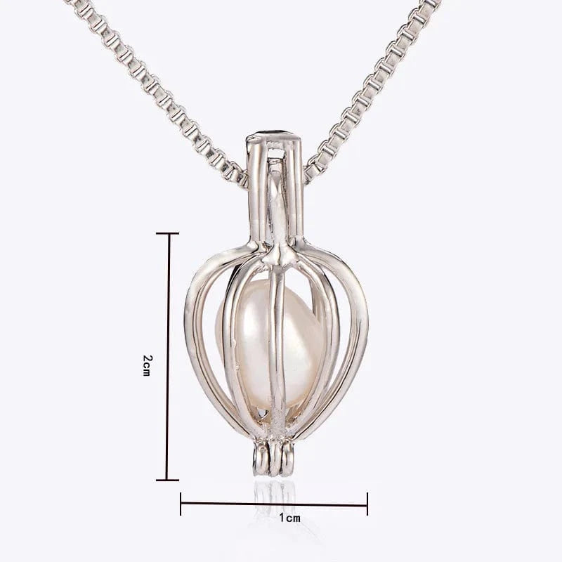 chain +pendant without oyster DIY Necklace Jewelry Charms Cage Pendant For Women Men