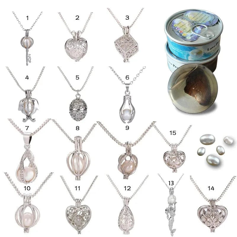 chain +pendant without oyster DIY Necklace Jewelry Charms Cage Pendant For Women Men