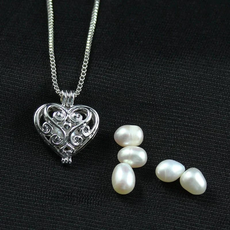 chain +pendant without oyster DIY Necklace Jewelry Charms Cage Pendant For Women Men