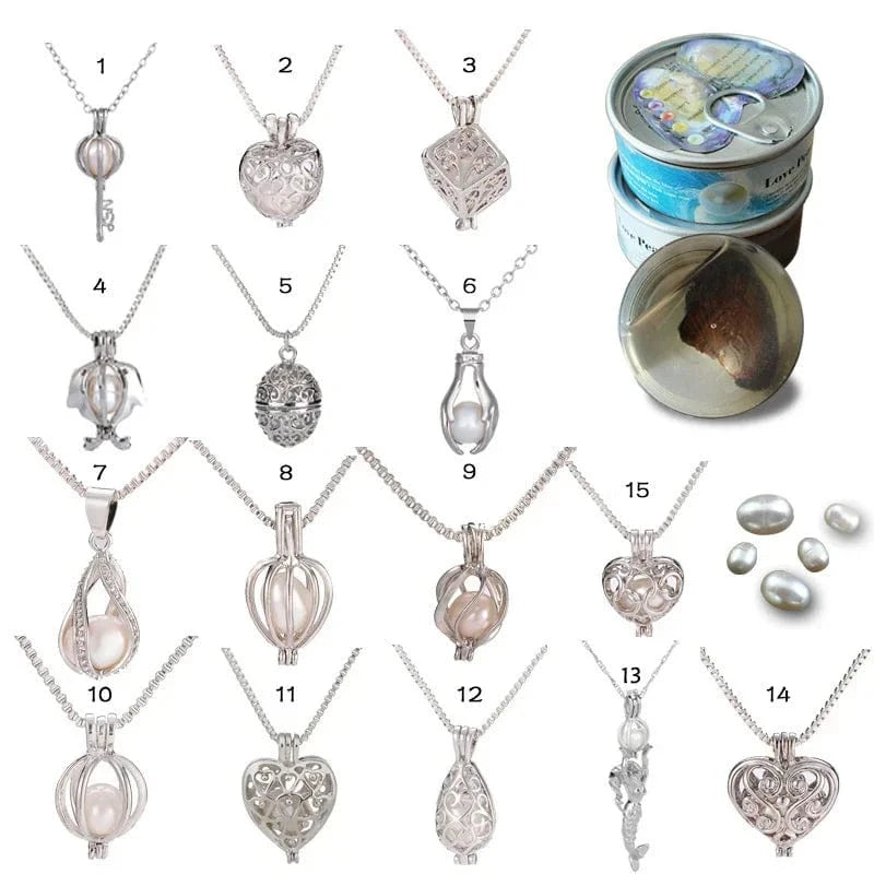 chain +pendant without oyster DIY Necklace Jewelry Charms Cage Pendant For Women Men