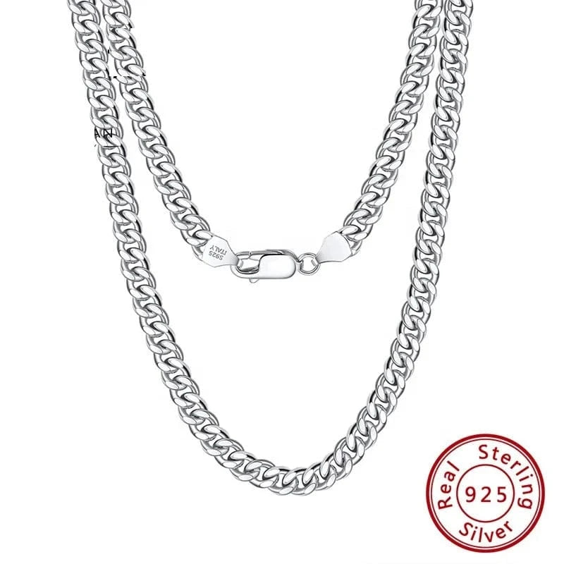 Chains Hip Hop Jewelry 3.6/5/7mm Chunky Diamond-cut Cuban Link Chain Necklace 925 Sterling Silver Trendy Picture for Men Women