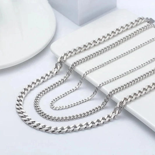 Chains Hip Hop Jewelry 3.6/5/7mm Chunky Diamond-cut Cuban Link Chain Necklace 925 Sterling Silver Trendy Picture for Men Women