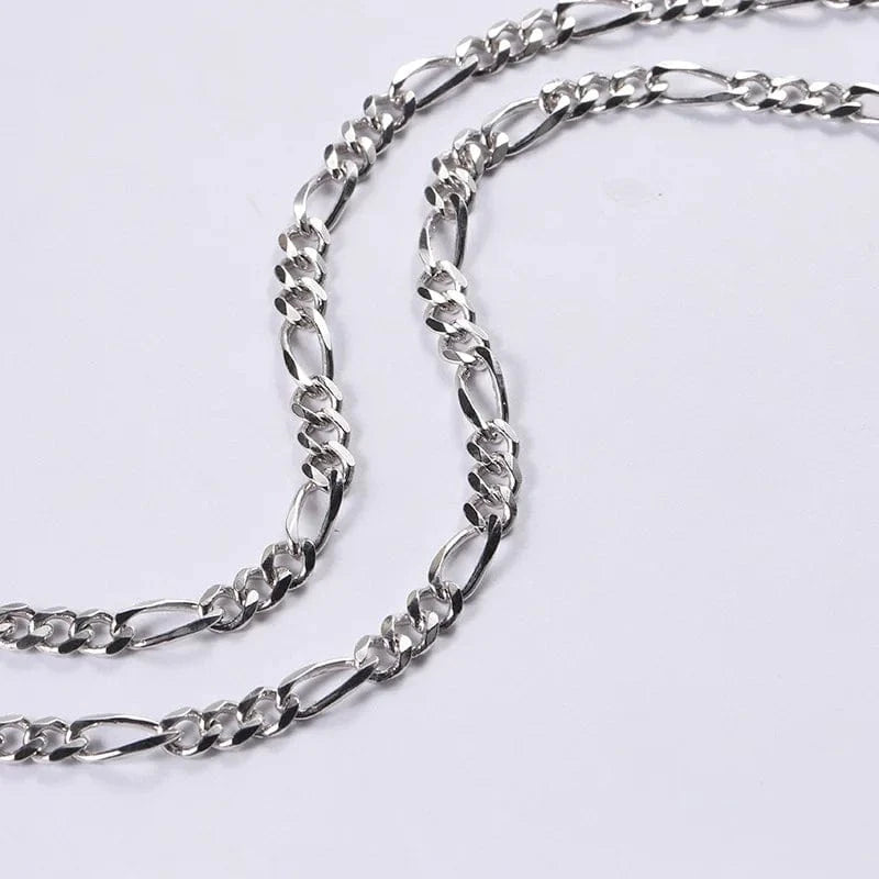 Chains Hip Hop Jewelry 7 Mm Chunky Diamond-cut Figaro Link Chain Necklace 2024 925 Sterling Silver Trendy Picture CN;JIA for Men