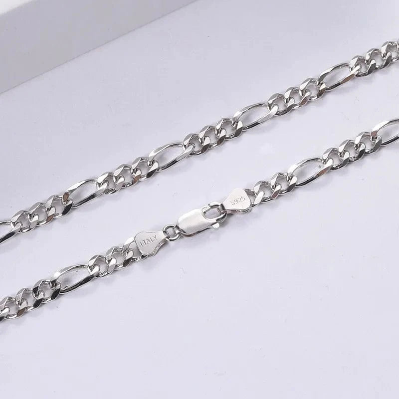Chains Hip Hop Jewelry 7 Mm Chunky Diamond-cut Figaro Link Chain Necklace 2024 925 Sterling Silver Trendy Picture CN;JIA for Men