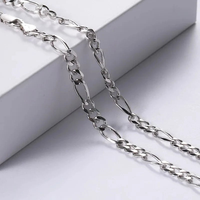 Chains Hip Hop Jewelry 7 Mm Chunky Diamond-cut Figaro Link Chain Necklace 2024 925 Sterling Silver Trendy Picture CN;JIA for Men