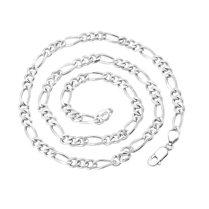 Chains Hip Hop Jewelry 7 Mm Chunky Diamond-cut Figaro Link Chain Necklace 2024 925 Sterling Silver Trendy Picture CN;JIA for Men