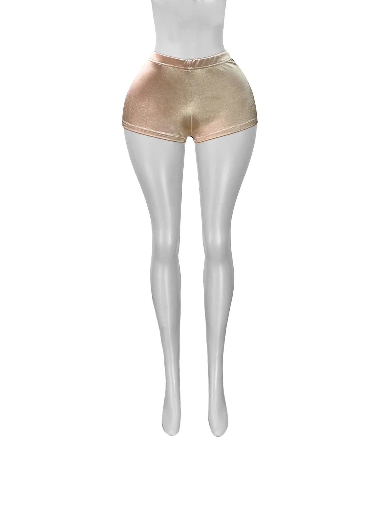 champagne shorts / XXL FAGADOER Y2k Sexy Bodycon Shorts for Woman Solid Color High Waist Elasticity Shorts Female Streetwear Bottoms 2025 Summer New