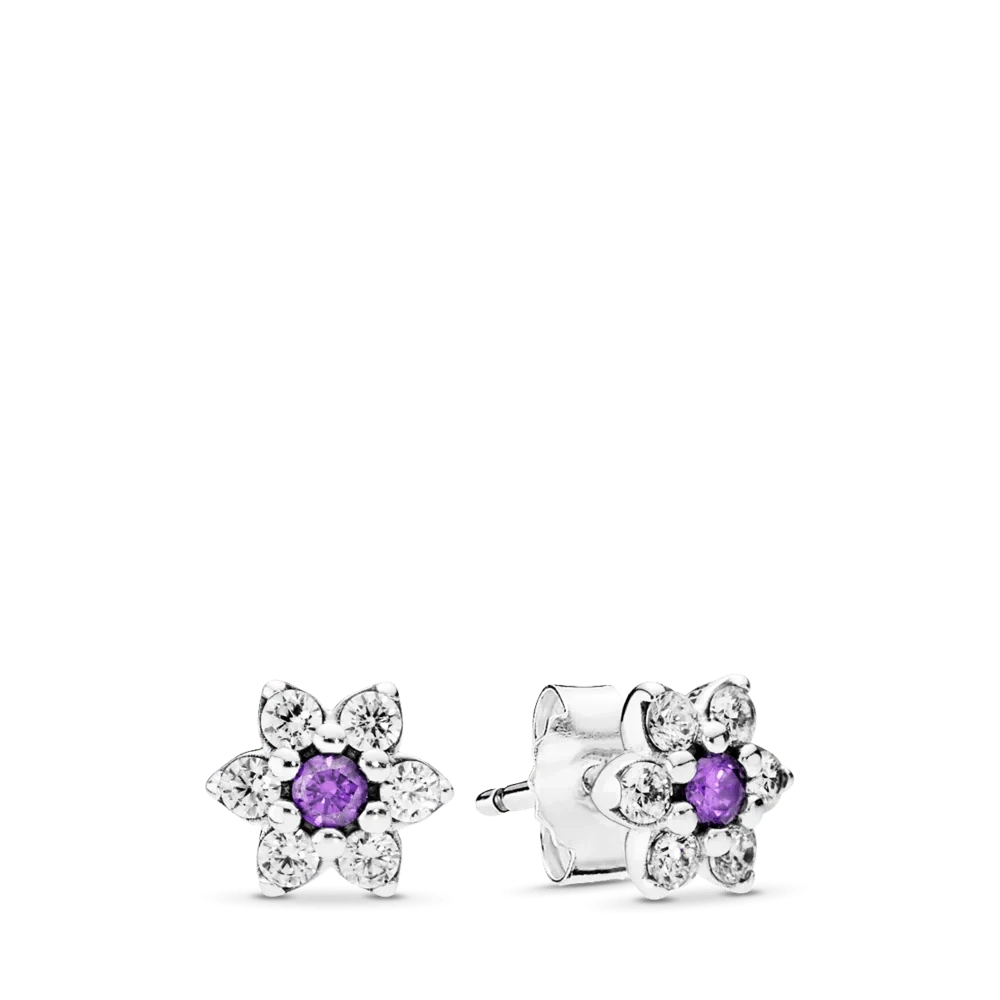 Charm Jewelry Set Flower Necklace Shining Chains Flower Ring Shining Earring Silver Jewelry