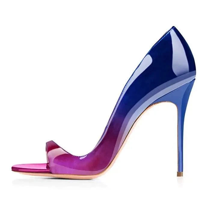 Chaussures Femme Elegant Color Patchwork Open-toe Mujer Shoes Side Hollow Out Large Size High Heel Sandals Ladies Dating Sandals