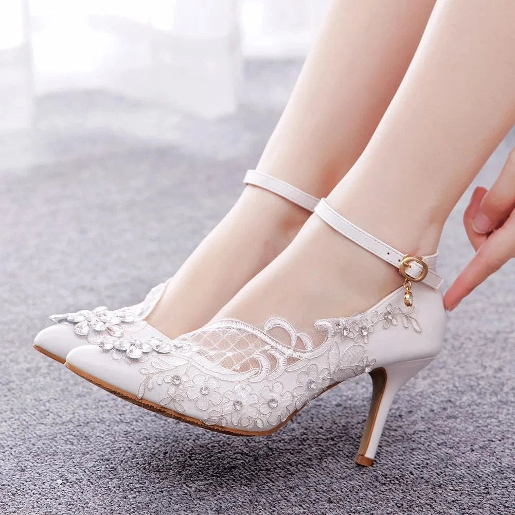 Chaussures Femme New Rhinestone Decor Pointed-toe Roman Shoes Side Hollow Out Ankle Strap Thin Heeled Sandals For Bridal Sandals