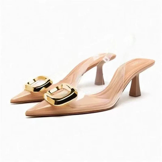 Chaussures Femme New Women Shoes 2023 Bowtie Crystal Slingback High Heels ZA Shoes Summer Autumn High Heel Sandals