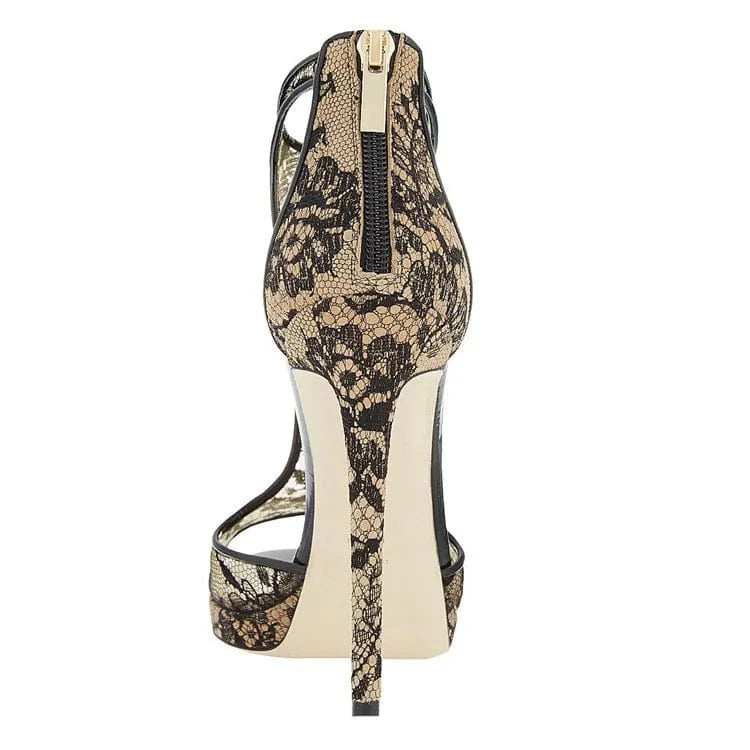 Chaussures Femme Sexy Open-toe Hollow Out Mujer Zapatos Ankle Strap Zippers High Heel Sandals For Ladies Nightclub Party Sandals