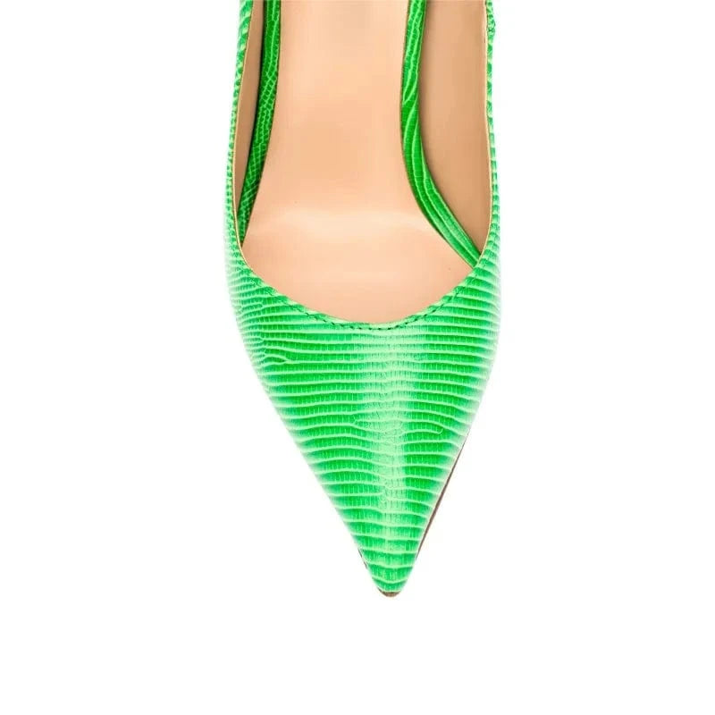 Chaussures Femmes Zapatos De Mujer Women Lizard Print Shoes Pointy Toe 12cm Classic Heels Ladies Shallow Mouth Stiletto Pumps