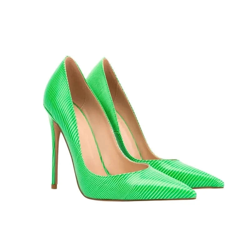 Chaussures Femmes Zapatos De Mujer Women Lizard Print Shoes Pointy Toe 12cm Classic Heels Ladies Shallow Mouth Stiletto Pumps