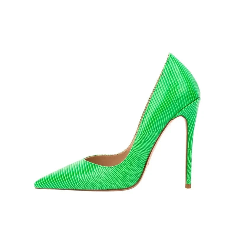 Chaussures Femmes Zapatos De Mujer Women Lizard Print Shoes Pointy Toe 12cm Classic Heels Ladies Shallow Mouth Stiletto Pumps