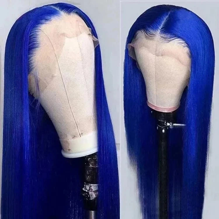 Cheap Color Wigs Human Hair Density 150% 180% Glueless Highlight Wig Lace Front Pink  Blue Blonde 99j Orange wig Straight