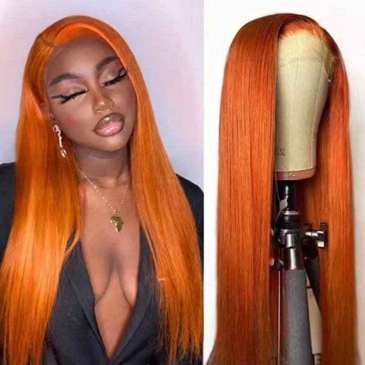 Cheap Color Wigs Human Hair Density 150% 180% Glueless Highlight Wig Lace Front Pink  Blue Blonde 99j Orange wig Straight