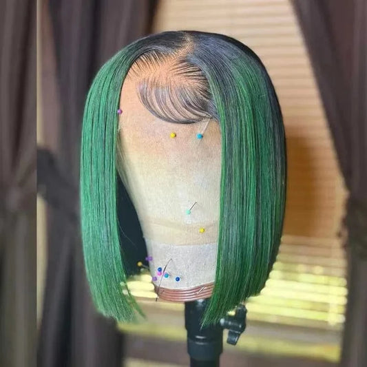 Cheap Color Wigs Human Hair Density 150% 180% Glueless Highlight Wig Lace Front Pink  Blue Blonde 99j Orange wig Straight