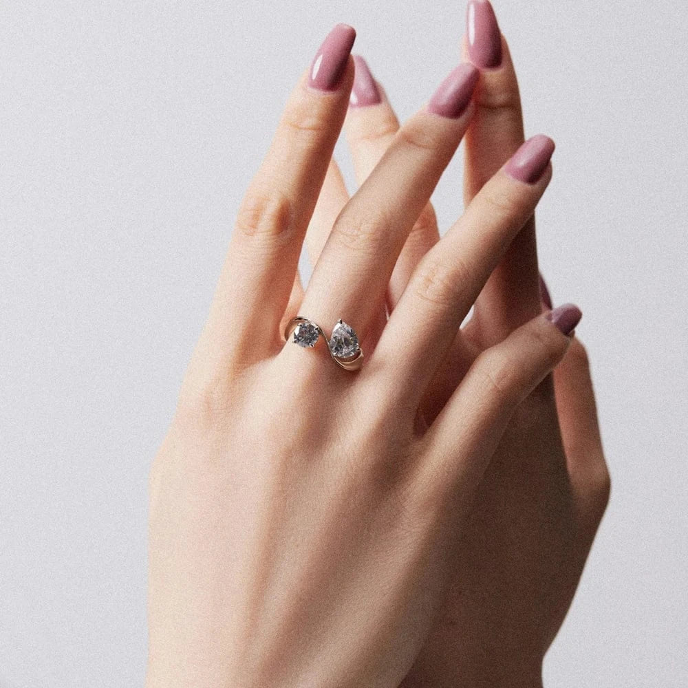 Cheap Jewelry S925 Silver Rings Set For Women 18K Gold Plated Link Chain Geometric Twisted Wide Band Open Adjustable Ring