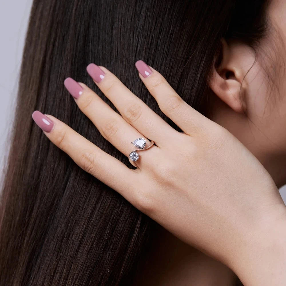 Cheap Jewelry S925 Silver Rings Set For Women 18K Gold Plated Link Chain Geometric Twisted Wide Band Open Adjustable Ring