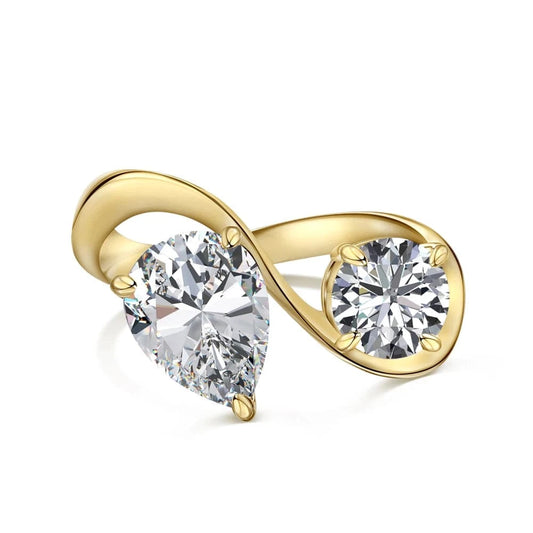 Cheap Jewelry S925 Silver Rings Set For Women 18K Gold Plated Link Chain Geometric Twisted Wide Band Open Adjustable Ring