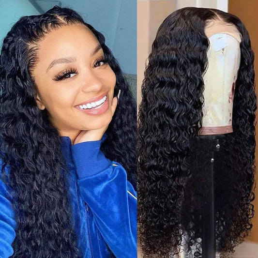 Cheap Kinky  Curly 13X6 HD Lace Front Wig Raw Indian Human Hair Wigs For Black Women Water Wave 13X4 Hd Lace Frontal Wig Vendor