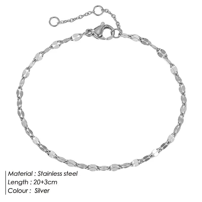 Cheap Wholesale  Adjustable Stainless Steel Gold  Lip Shape  Chain Anklets For Women