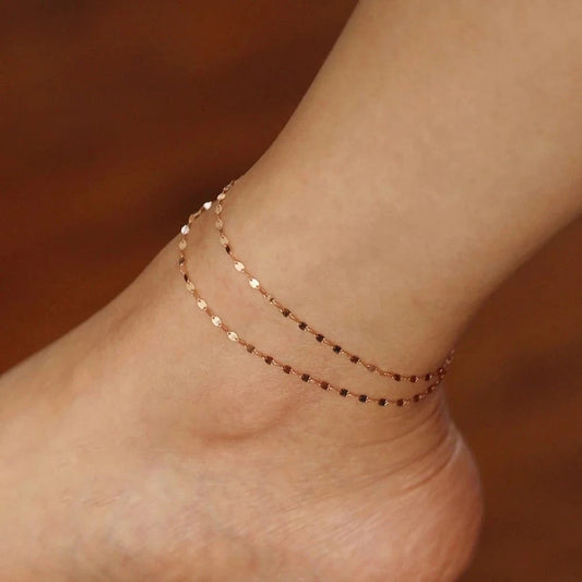 Cheap Wholesale  Adjustable Stainless Steel Gold  Lip Shape  Chain Anklets For Women