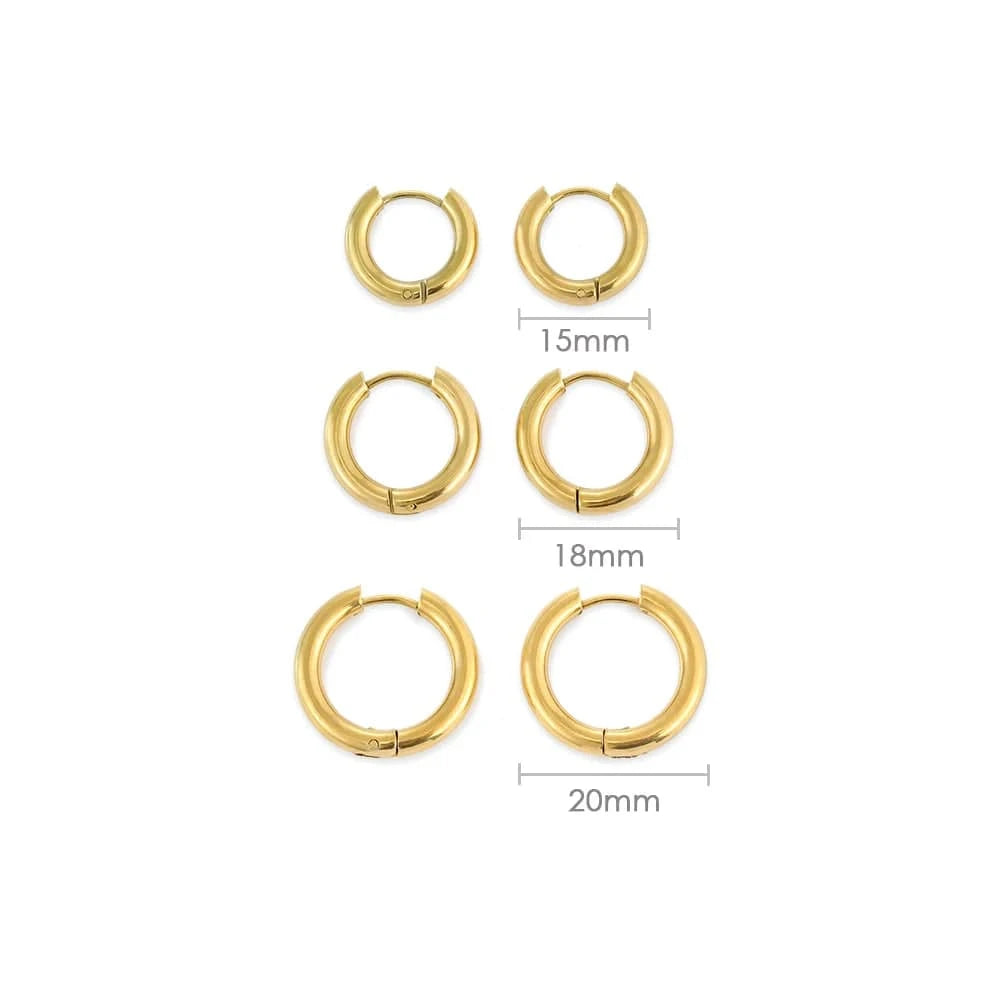 Cheap Wholesale Bulk PVD  Gold Plated Jewelry Stainless Steel Hoop Earrings