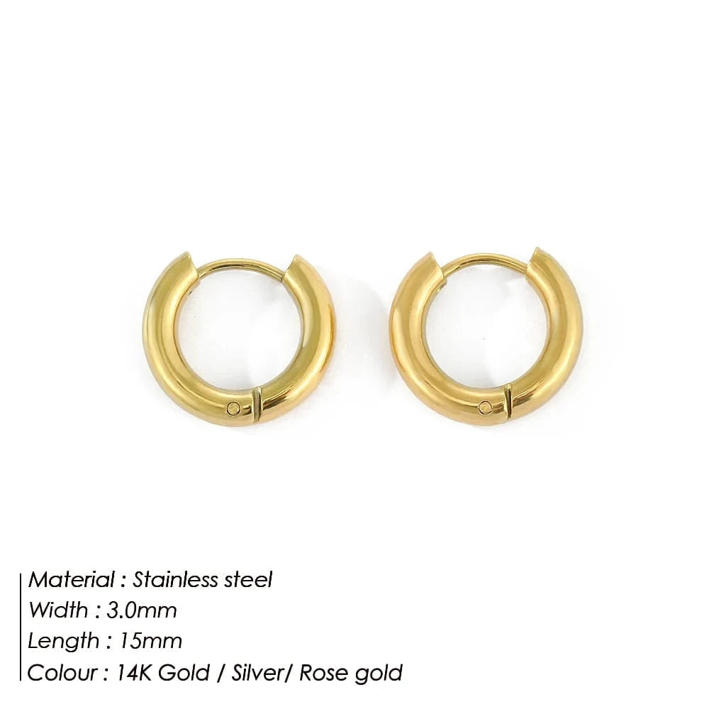 Cheap Wholesale Bulk PVD  Gold Plated Jewelry Stainless Steel Hoop Earrings