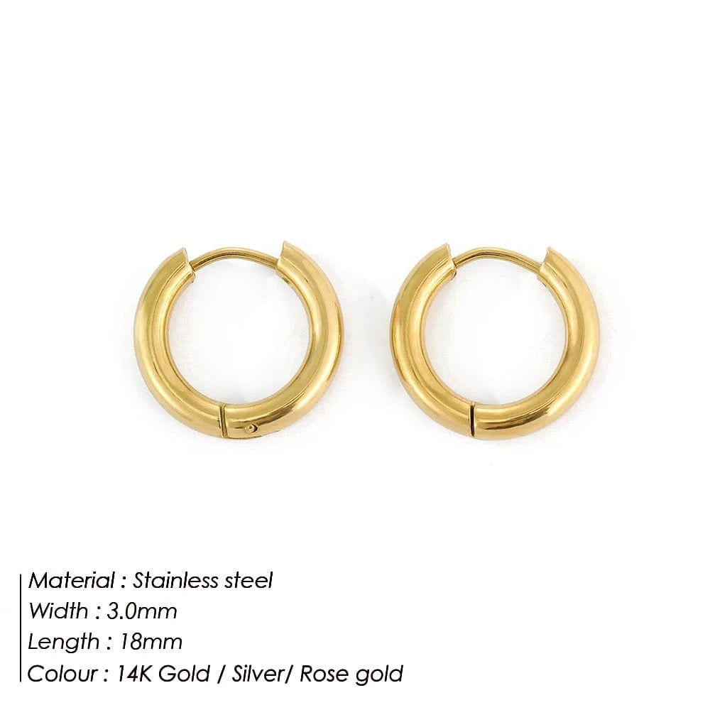Cheap Wholesale Bulk PVD  Gold Plated Jewelry Stainless Steel Hoop Earrings