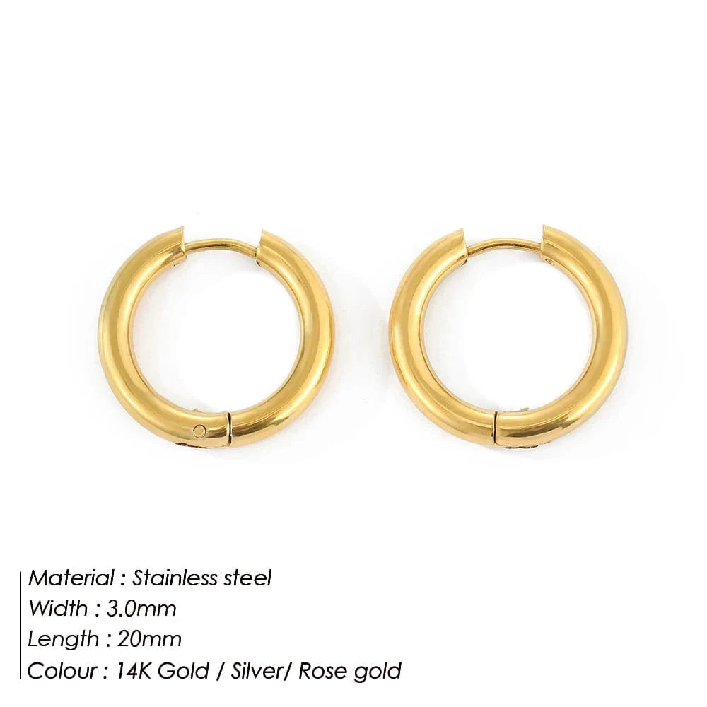 Cheap Wholesale Bulk PVD  Gold Plated Jewelry Stainless Steel Hoop Earrings