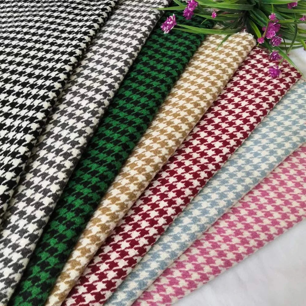 Chic Houndstooth Women Suits 3 Piece & Only Jacket Peak Lapel Formal Casual Prom Party Pants Sets Long Coat Blazer Pants