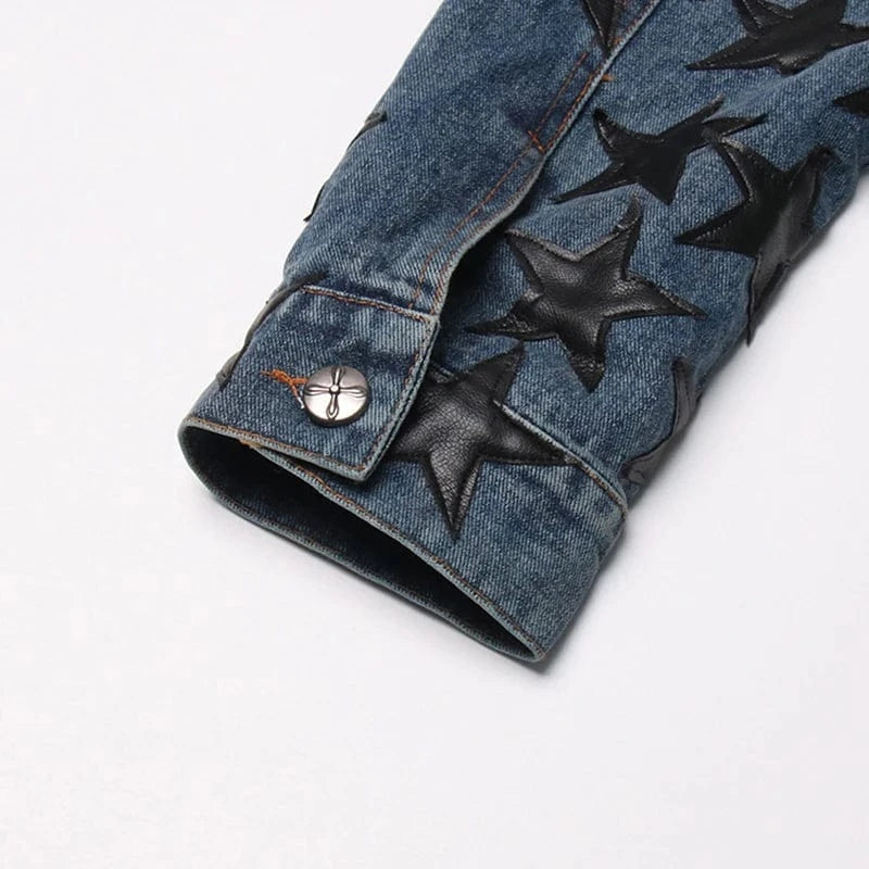 CHICEVER Casual Patchwork Button Lapel Long Sleeve Single Breasted Denim Jackets For Women 2024