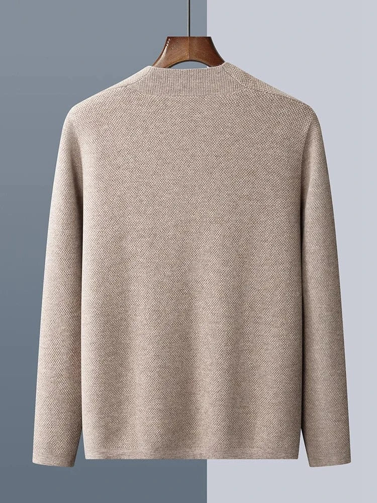 CHICUU Autumn Winter Men Cashmere Sweater Coat Basic V-neck Cardigan 100% Merino Wool Knitwear Smart Casual Jacket Korean Tops