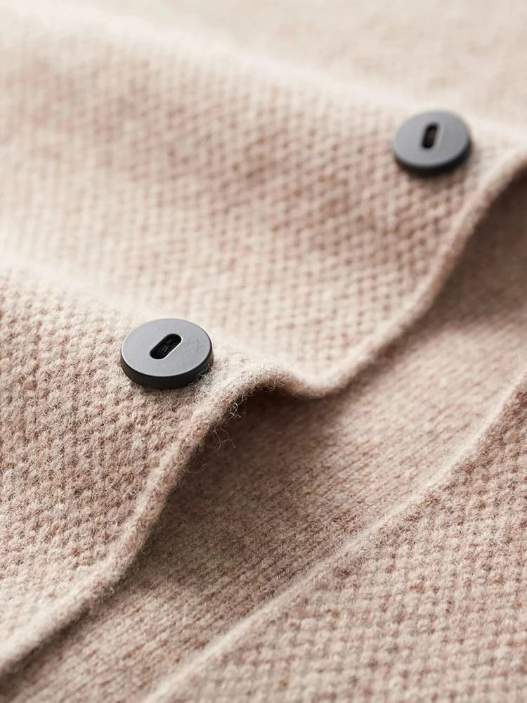 CHICUU Autumn Winter Men Cashmere Sweater Coat Basic V-neck Cardigan 100% Merino Wool Knitwear Smart Casual Jacket Korean Tops