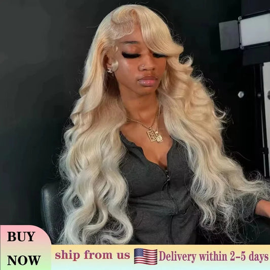 CHINA / 32inches / 250 Density|13x4 250 Density Body Wave 613 Honey Blonde HD Transparent Lace Front Human Hair Wigs 38 Inch 13x6 Lace Frontal Wig Brazilian Women