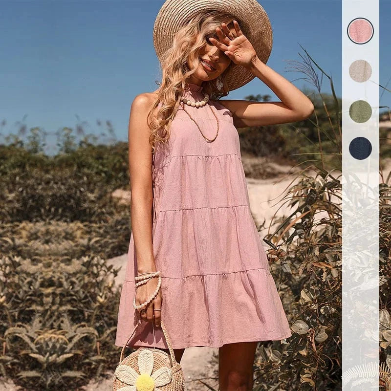 China factories Wholesale elegant dresses sleeveless linen casual dress for women 2024