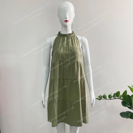 China factories Wholesale elegant dresses sleeveless linen casual dress for women 2024