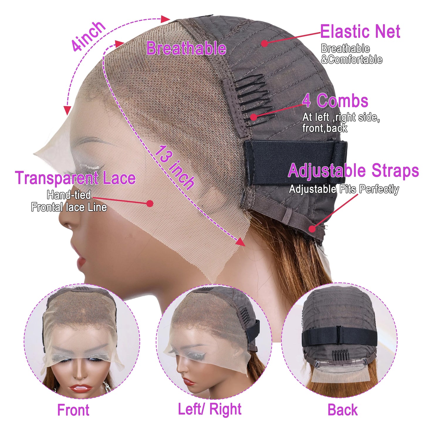 Chocolate Brown Straight Bob Wig (10–14 Inch Options) - SN Wigs & More