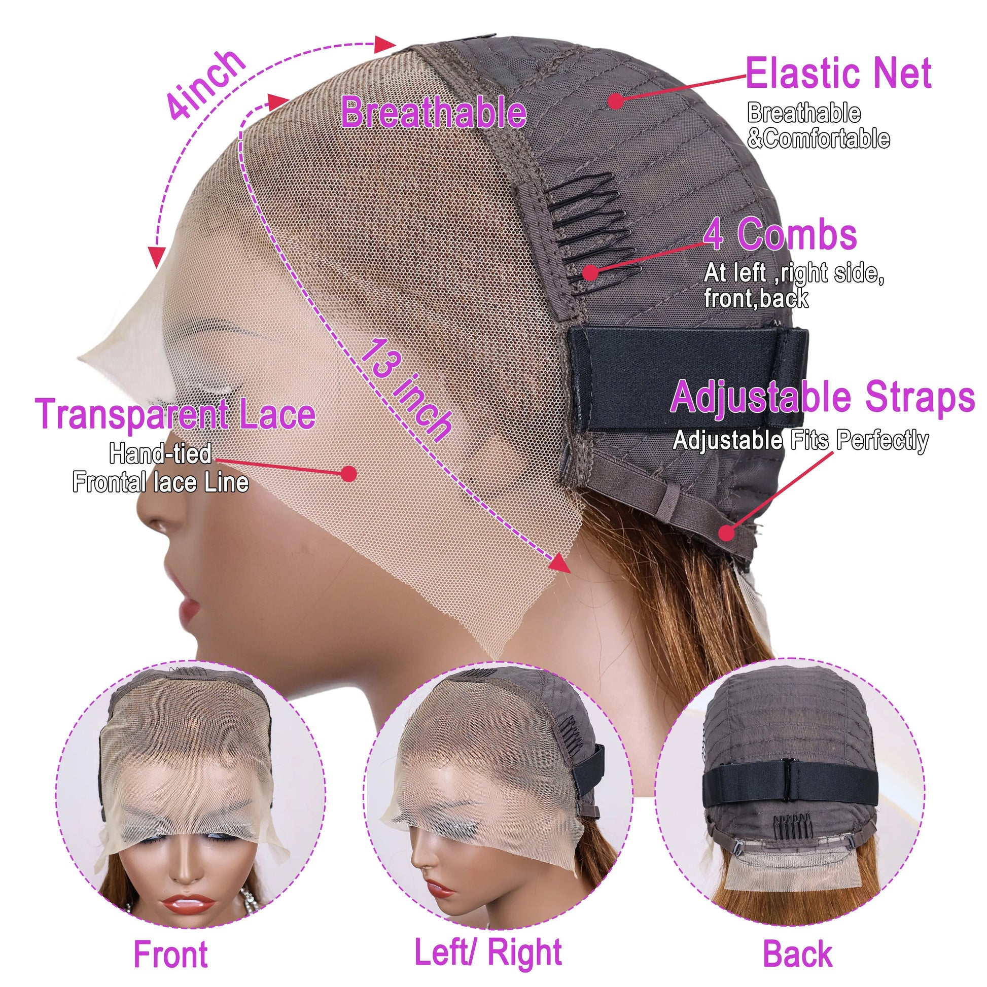 Chocolate Brown Straight Bob Wig (10–14 Inch Options) - SN Wigs & More