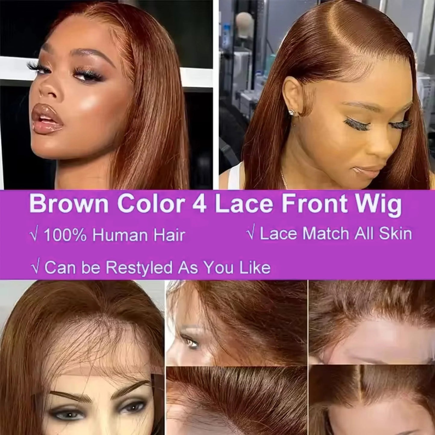 Chocolate Brown Straight Bob Wig (10–14 Inch Options) - SN Wigs & More