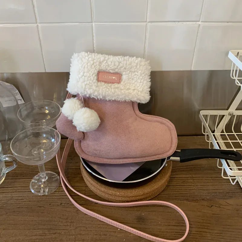 Christmas Boots Messenger Bag Creative Fashion New Retro Glove Bag Messenger Bag Mobile Phone Bag Frosted Suede Cute Gift Wallet - SN Wigs & More